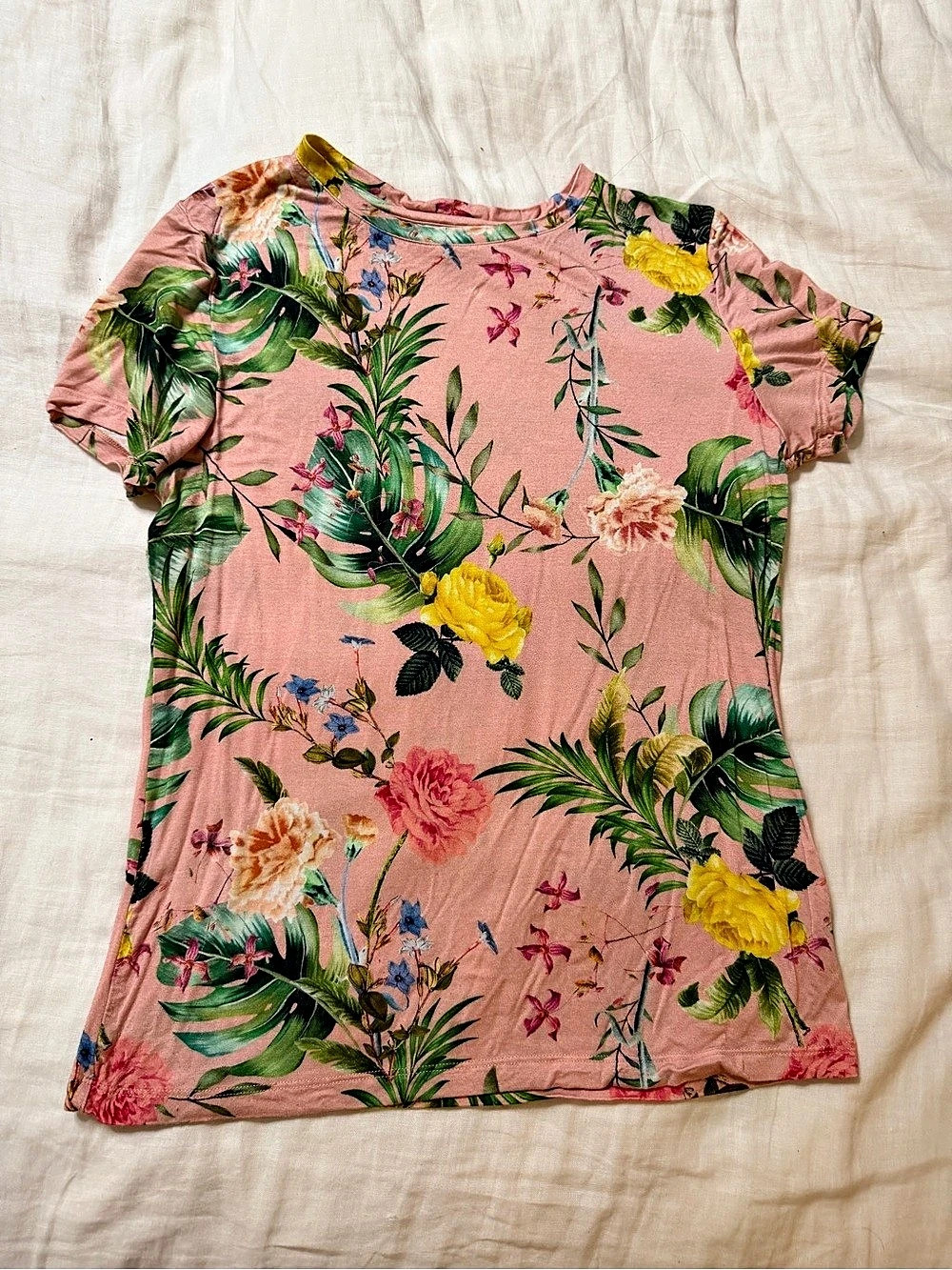 L'AGENCE Ressi Floral Print T-Shirt Size Large